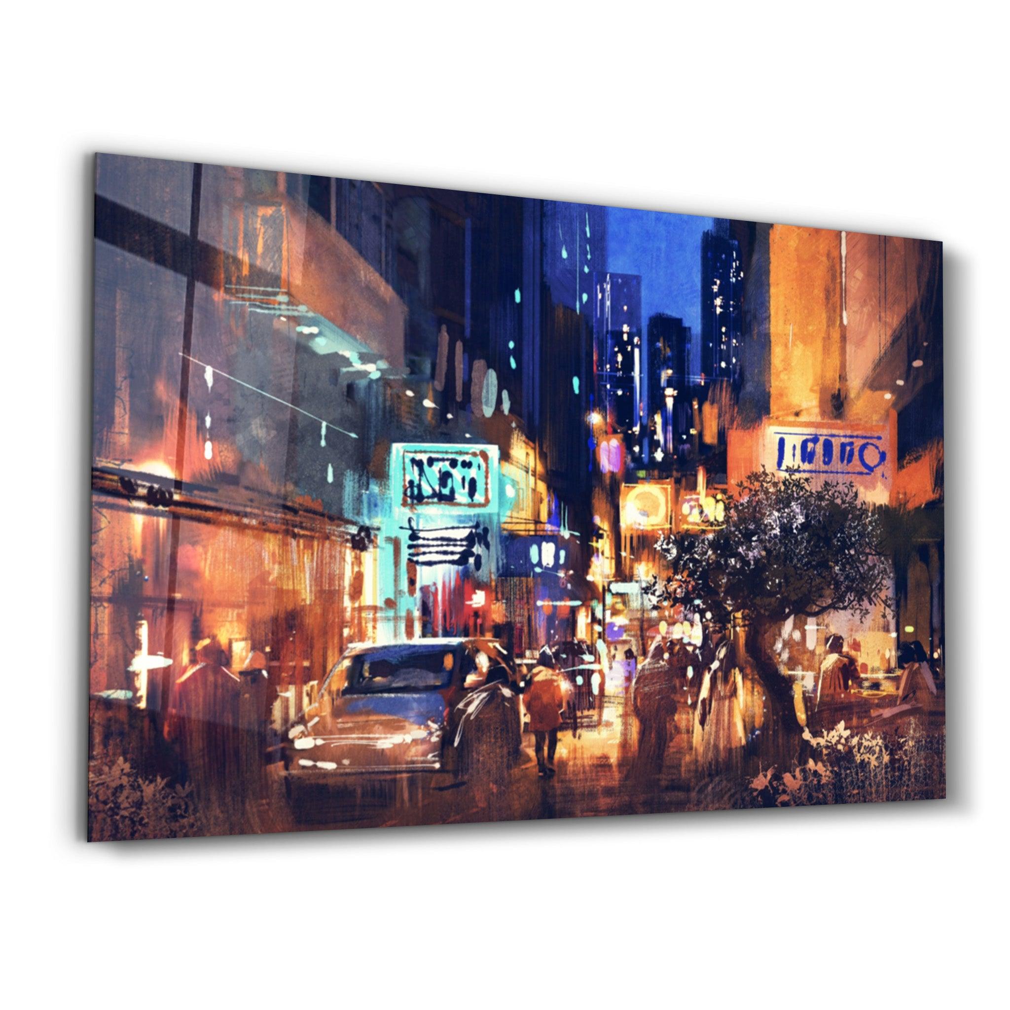 The Street | Glass Wall Art - Artdesigna