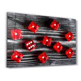 Red Dice | Glass Wall Art