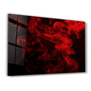 Red Smoke2 | Glass Wall Art - Artdesigna