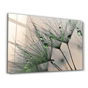 Flower Green | Glass Wall Art - Artdesigna