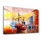 The Boat Painting | Glass Wall Art
