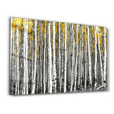 Abstract White Trees | Glass Wall Art