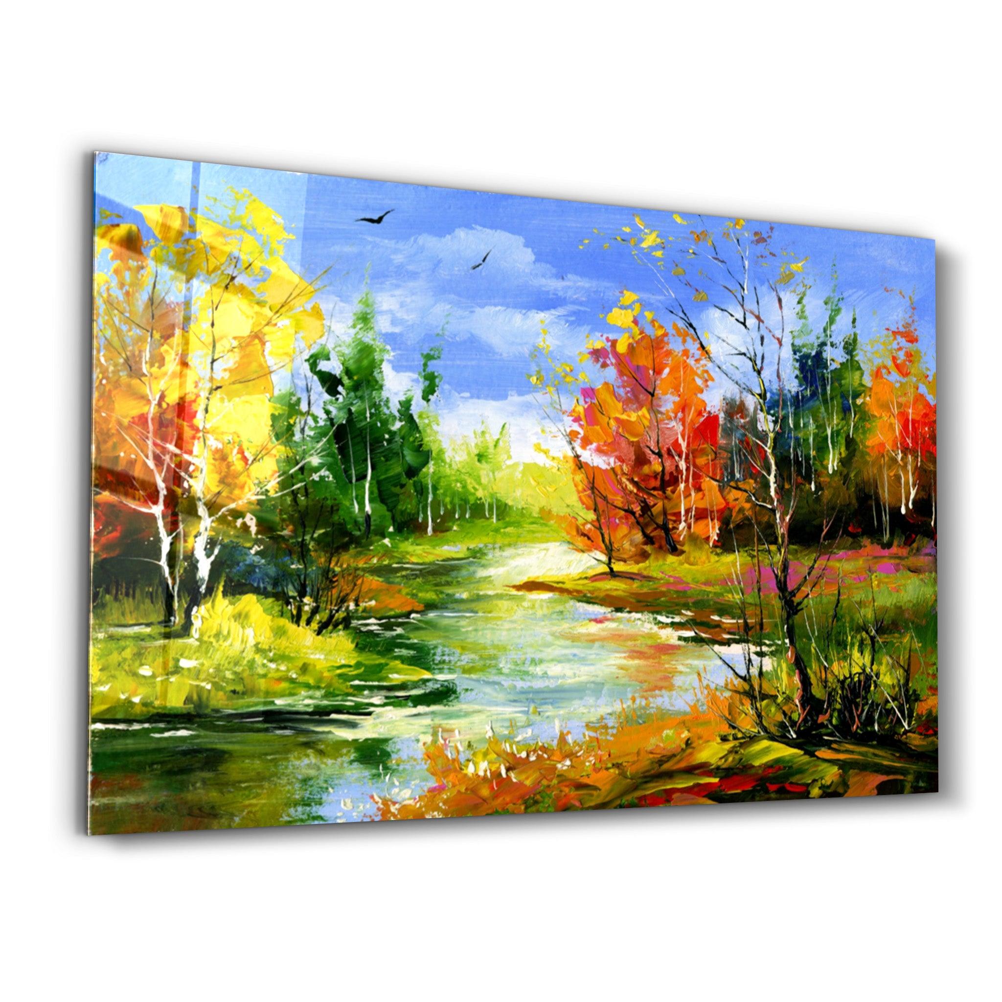 Abstract Landscape V2 | Glass Wall Art - Artdesigna