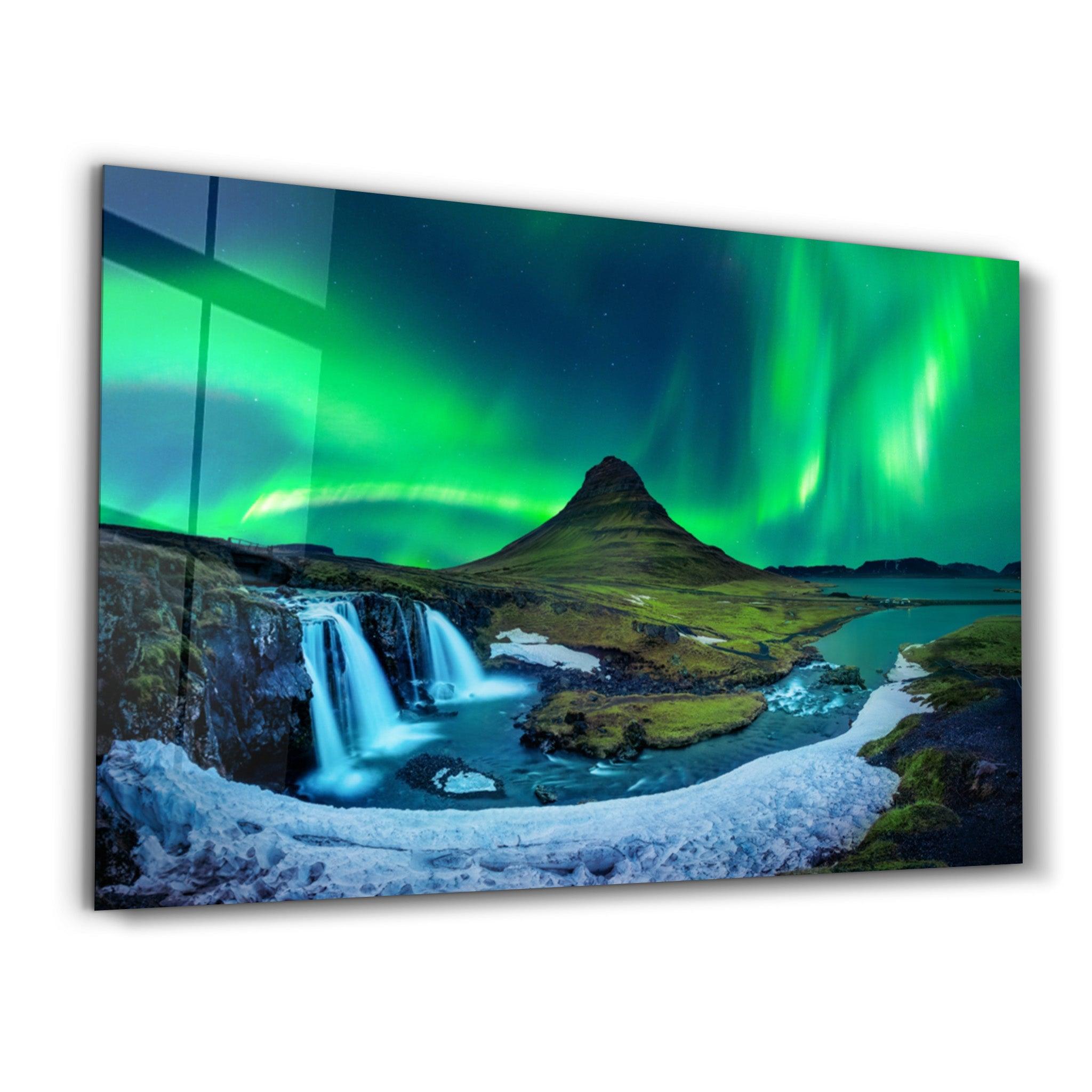 Aurora Borealis - Northern Lights Glass Wall Art - Artdesigna