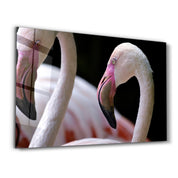 Flamingo V4 | Glass Wall Art - Artdesigna