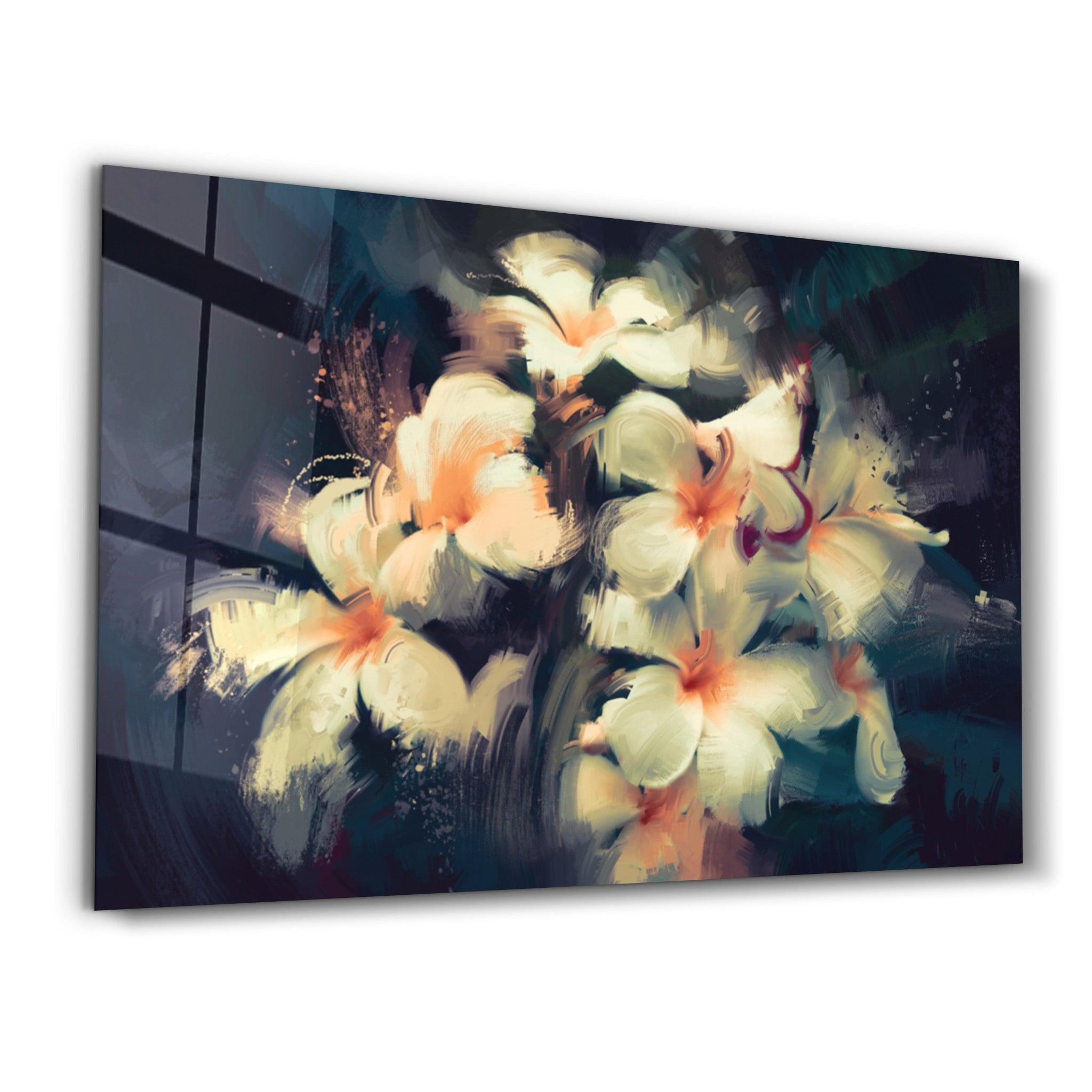 White Beauty | Glass Wall Art - Artdesigna