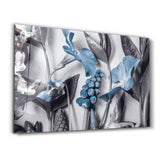 Pastel Blue Flower | Glass Wall Art