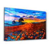 Oil Sunset | Glass Wall Art