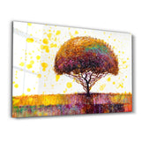 Abstract Colorful Tree | Glass Wall Art