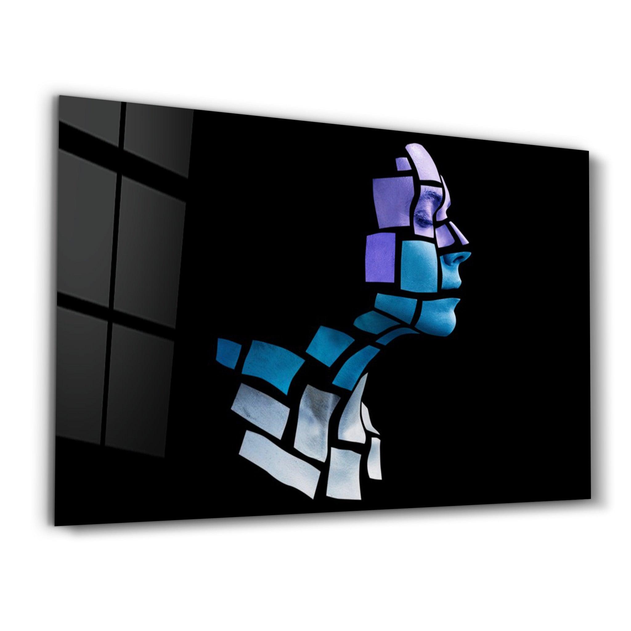 Mysterious Face | Glass Wall Art - Artdesigna