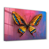 Spectrum Wings: The Colorburst Butterfly | Glass Wall Art