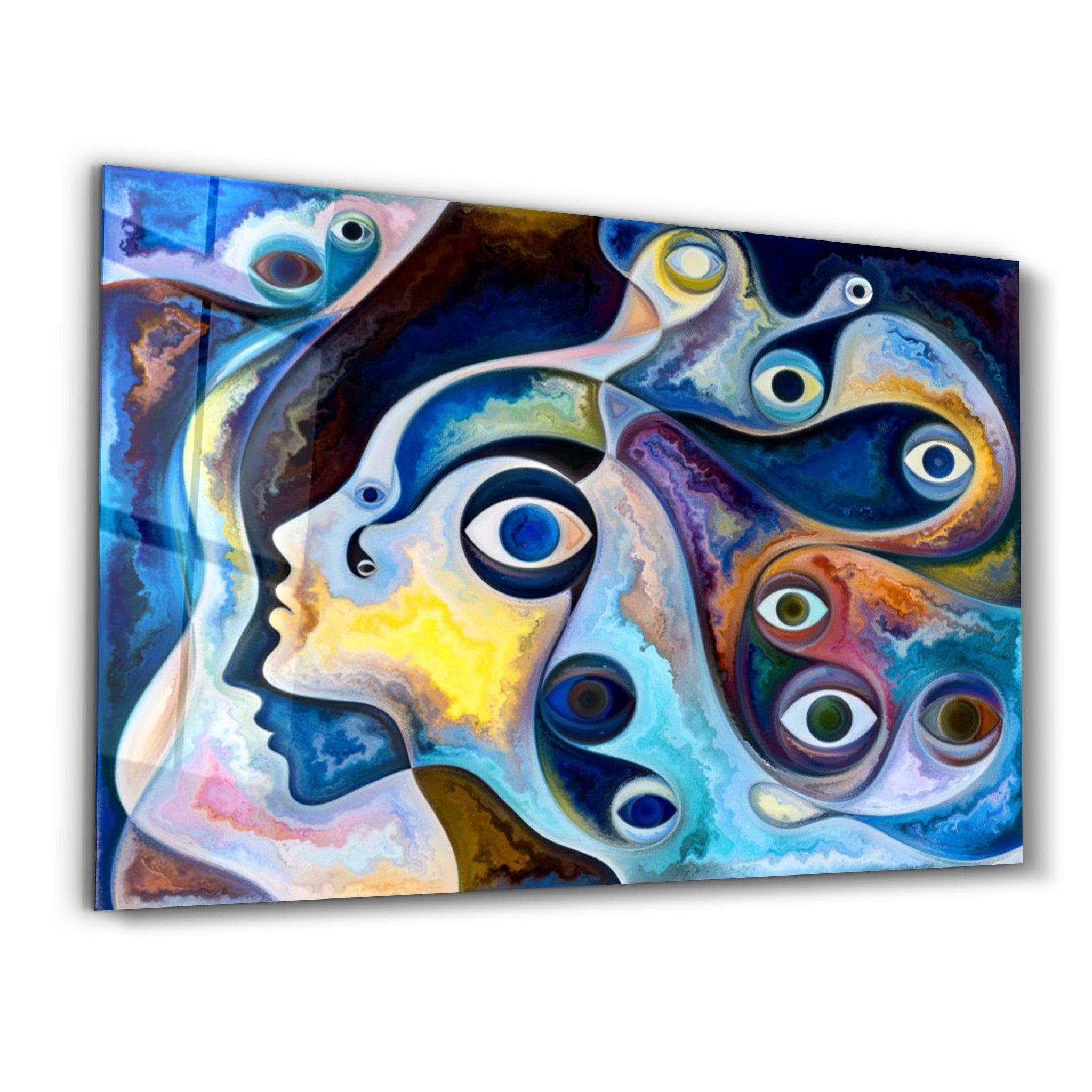 Eyes Abstract | Glass Wall Art - Artdesigna