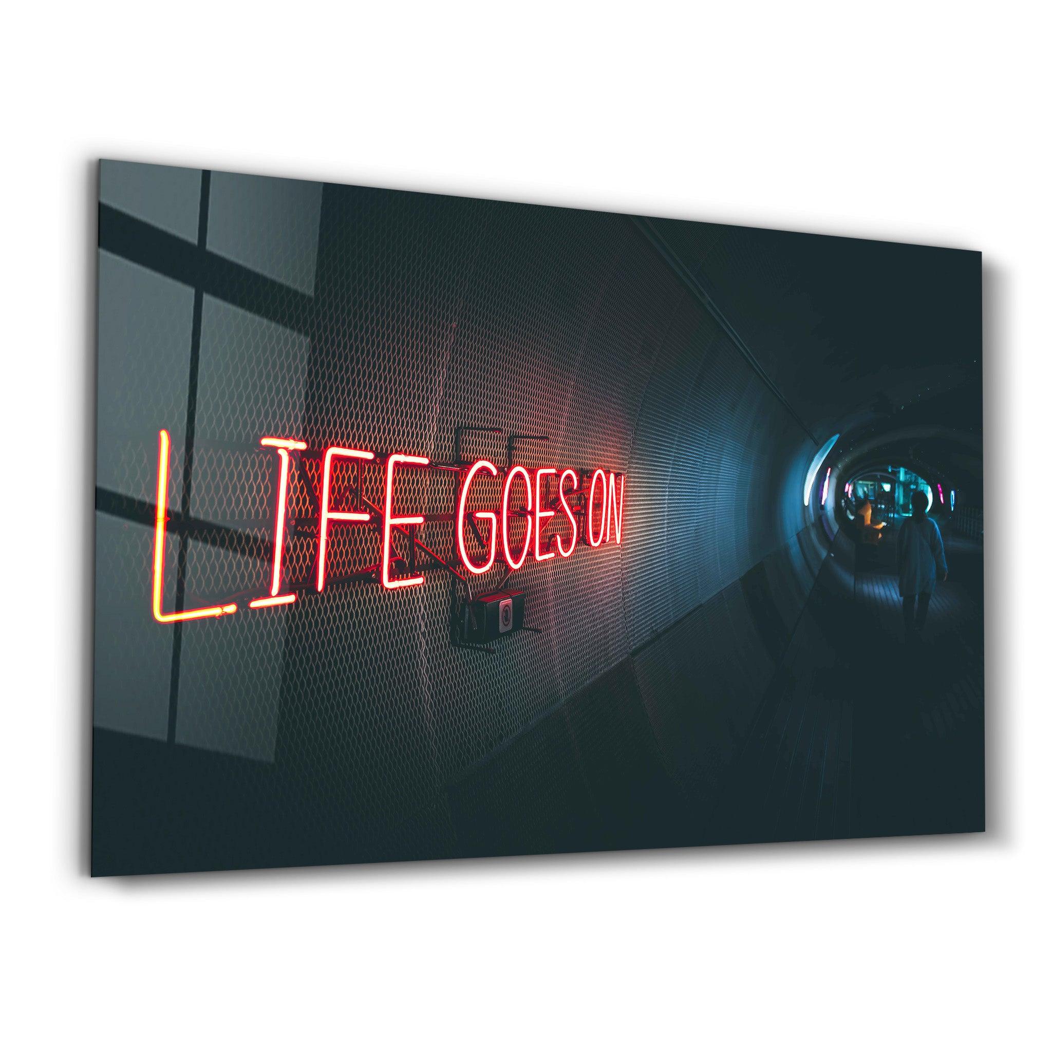 Life Goes On | Designer's Collection Glass Wall Art - Artdesigna