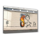 Banksy - Burning Toy | Designer's Collection Glass Wall Art