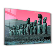 Stone Heads | Designer's Collection Glass Wall Art - Artdesigna