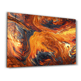 Lava Pattern - Orange | Designer's Collection Glass Wall Art