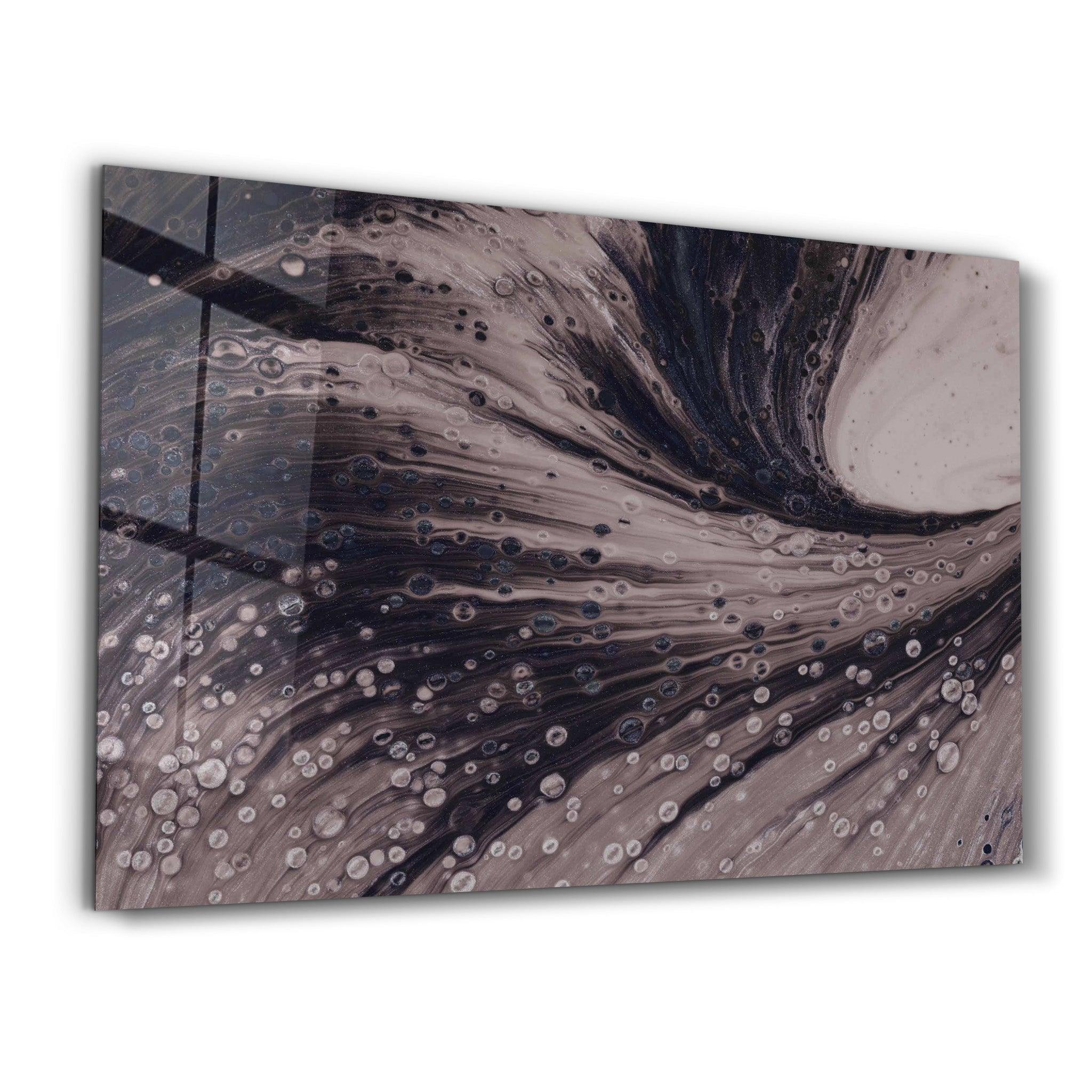 Dusty Drops Gray | Designer's Collection Glass Wall Art - Artdesigna