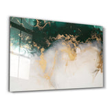 Marble Collection H21 - Green Wave | Glass Wall Art