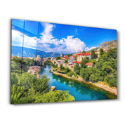 ・Mostar Bridge - Bosnia | Glass Wall Art - Artdesigna