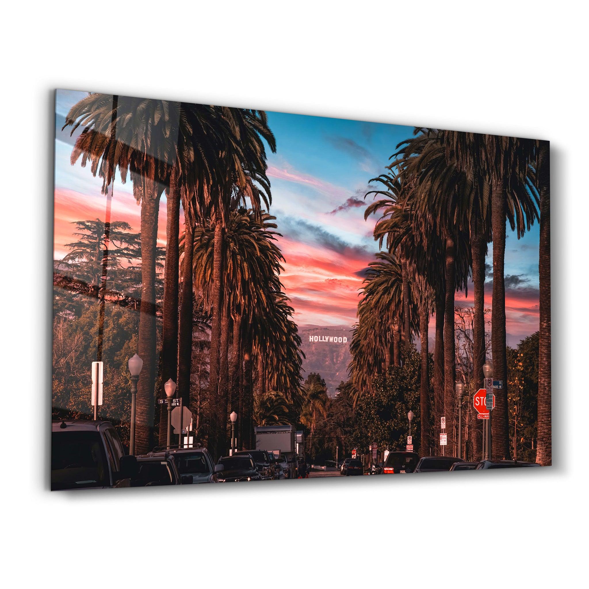 Hollywood Dreams: Sunset Boulevard | Glass Wall Art - Artdesigna