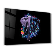 Elephant Neo | Glass Wall Art - Artdesigna