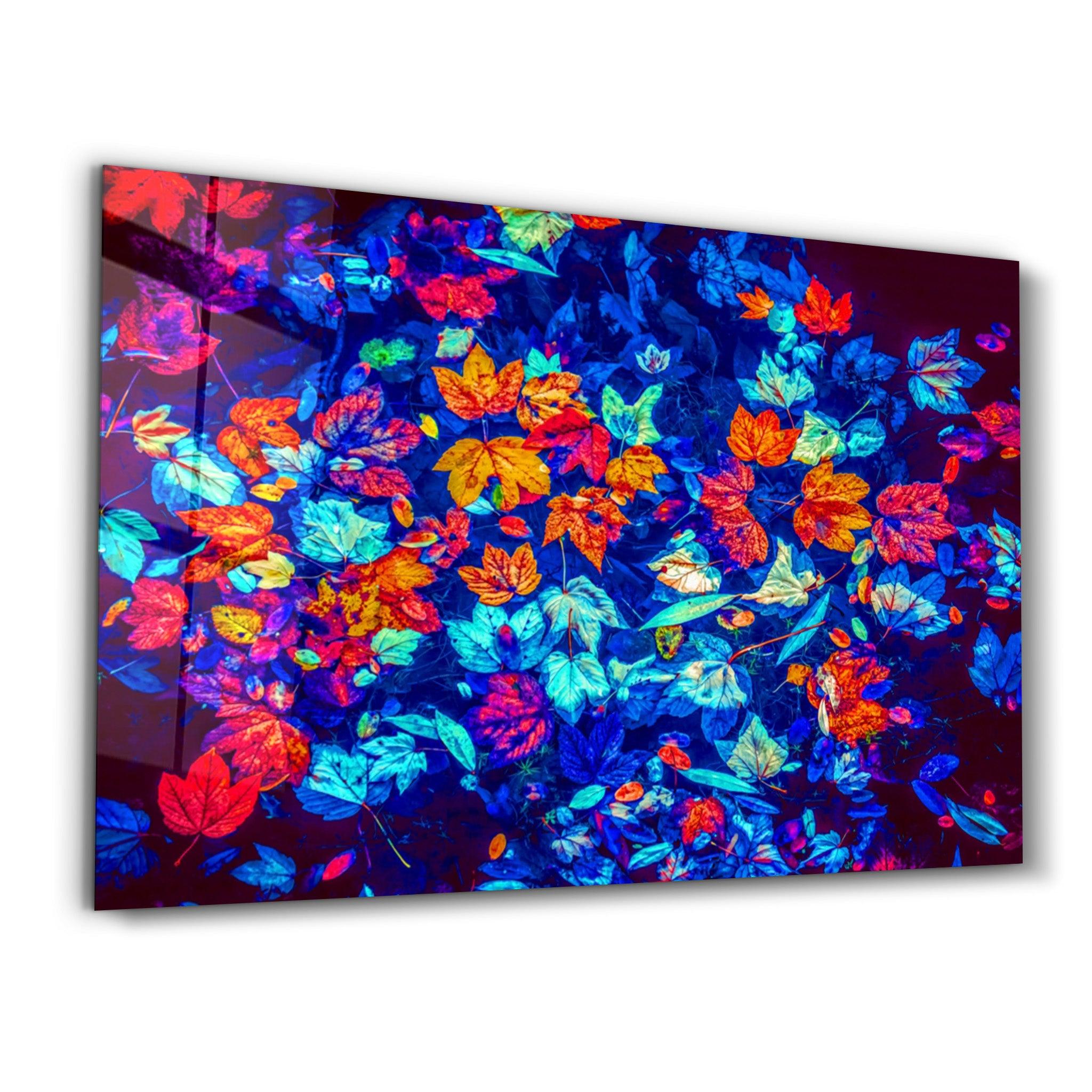 Leaves on the Water | Glass Wall Art - Artdesigna