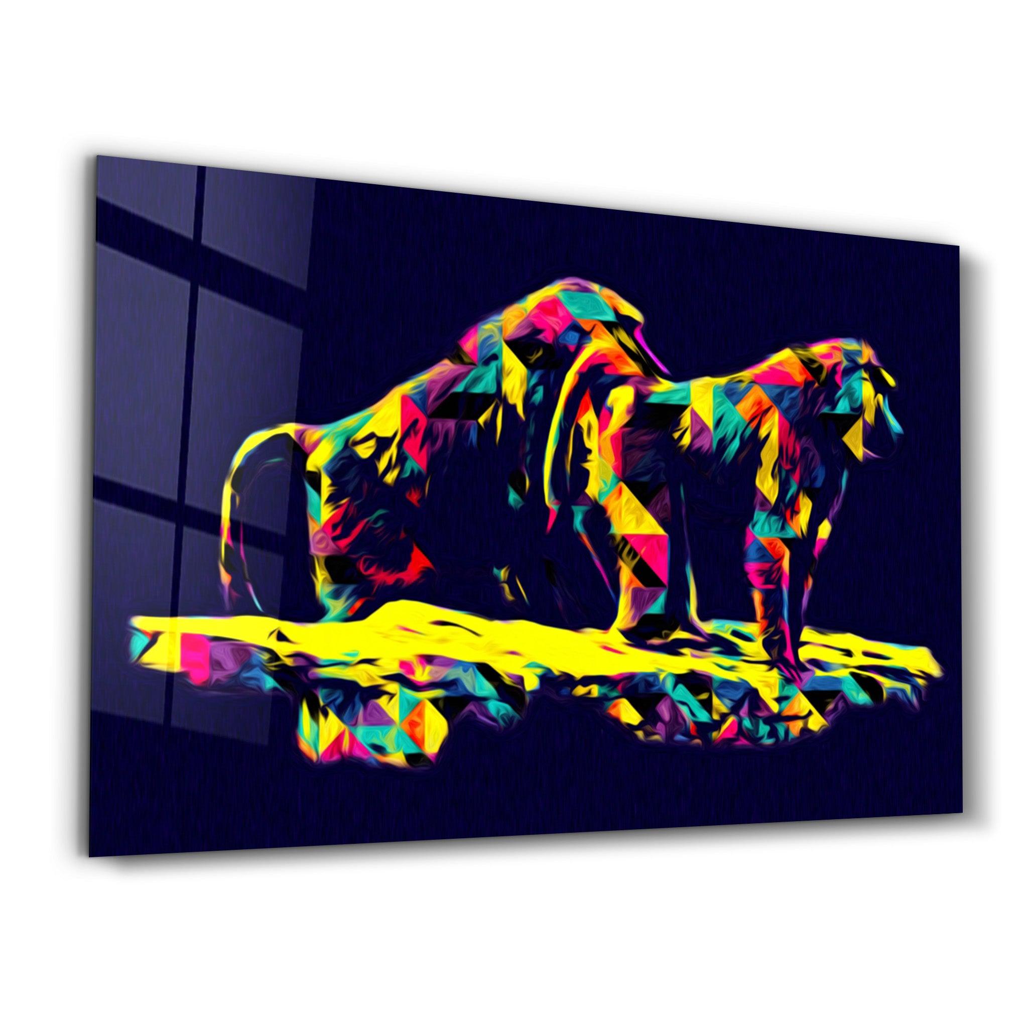 Colormix Monkeys | Glass Wall Art - Artdesigna