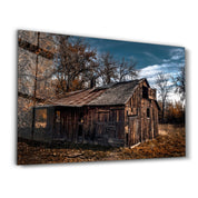 Wooden Old House | Glass Wall Art - Artdesigna