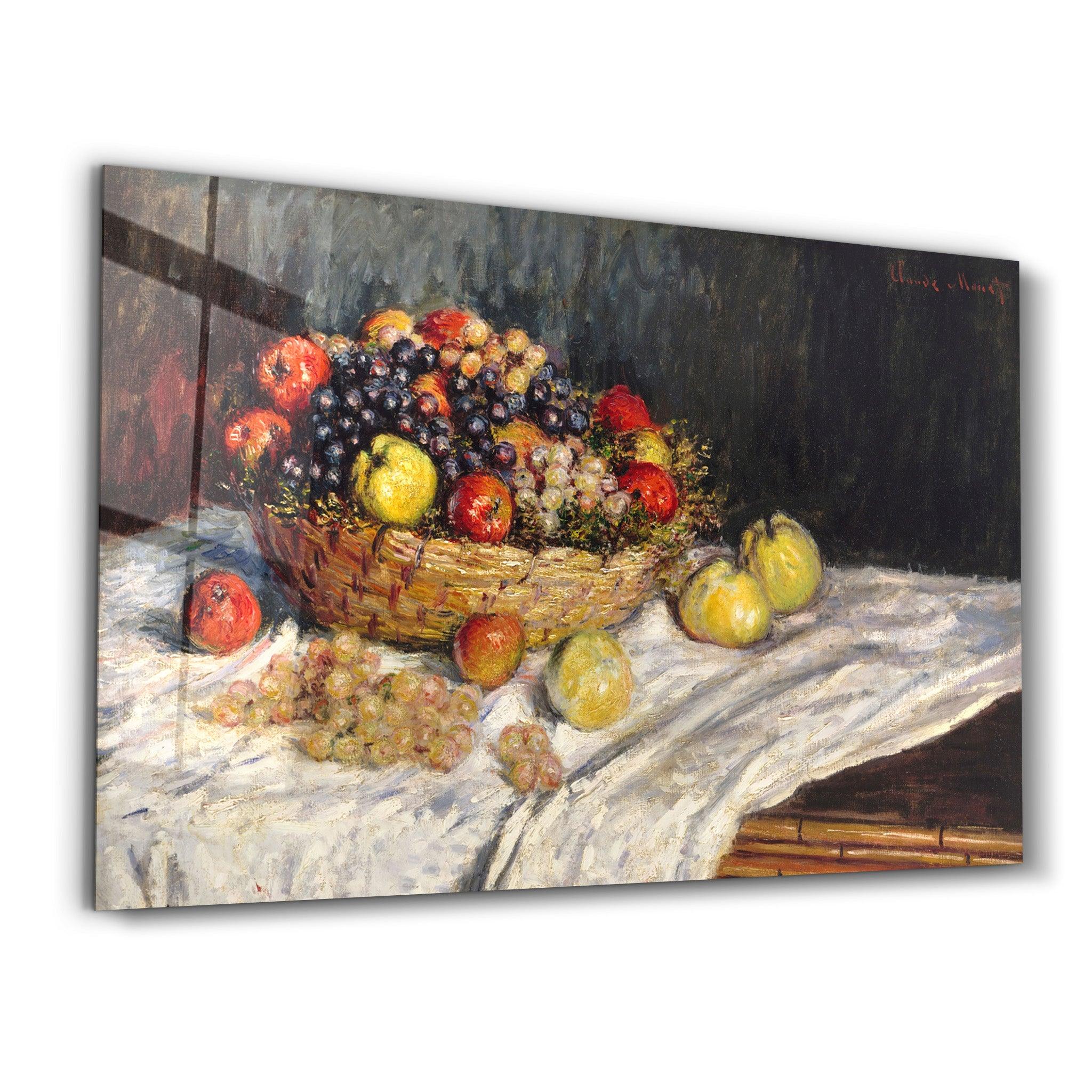 Apples and Grapes (1879–1880) by Claude Monet | Glass Wall Art - Artdesigna