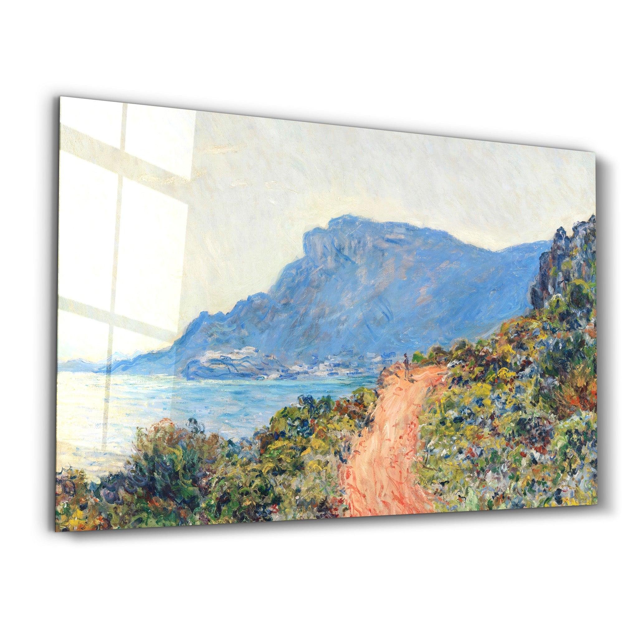 Claude Monet The Corniche Landscape Painting (1884) | Glass Wall Art - Artdesigna