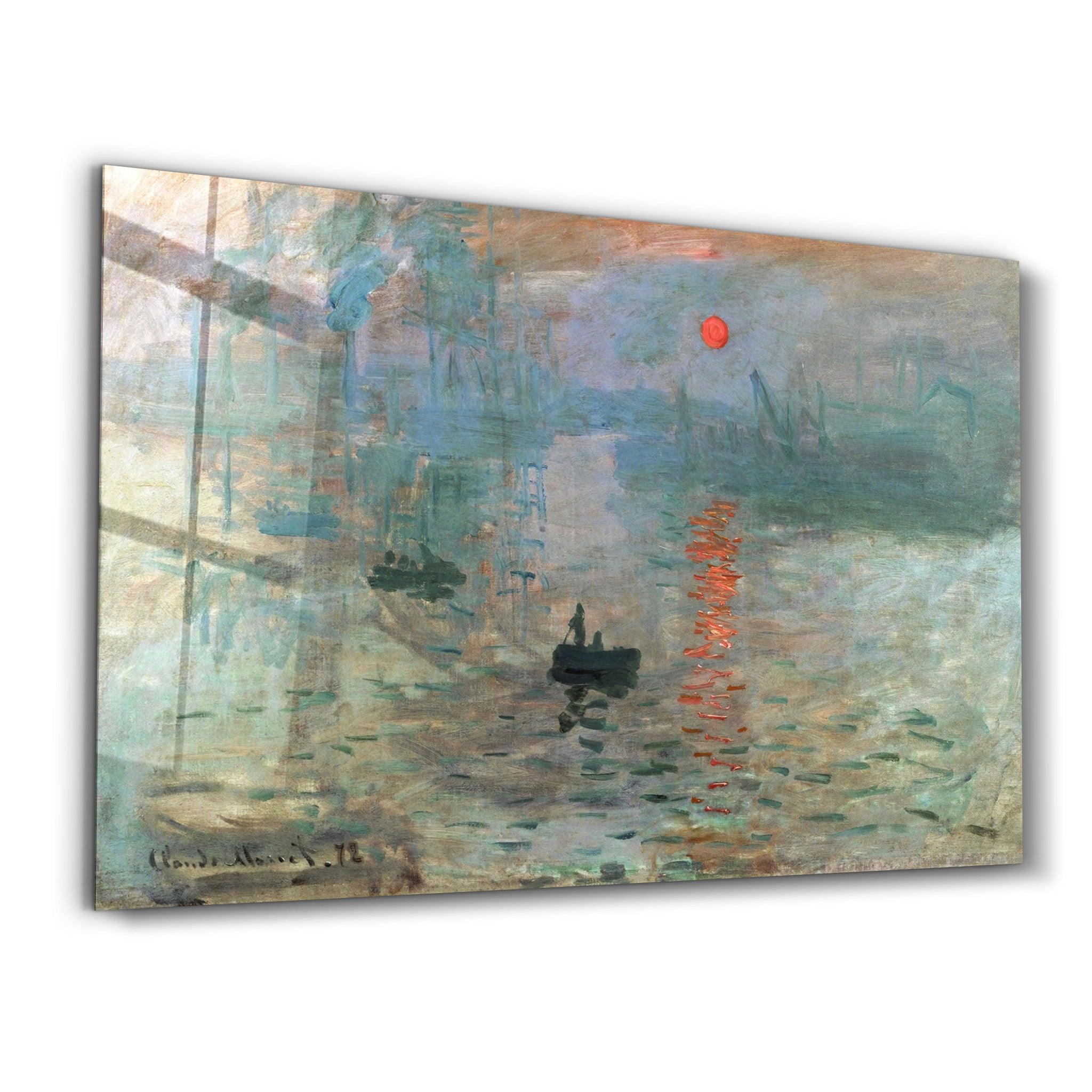 Claude Monet's Impression, Sunrise (1872) | Glass Wall Art - Artdesigna