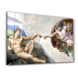 Michelangelo - The Creation of Adam | Glass Wall Art