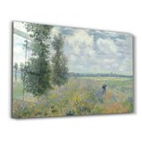 Poppy Fields near Argenteuil (1875) by Claude Monet | Glass Wall Art