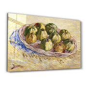 Vincent van Gogh's Still Life, Basket of Apples (1887) | Glass Wall Art - Artdesigna