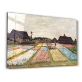 Van Gogh art print, vintage Flower Beds in Holland wall decor (1883) | Glass Wall Art