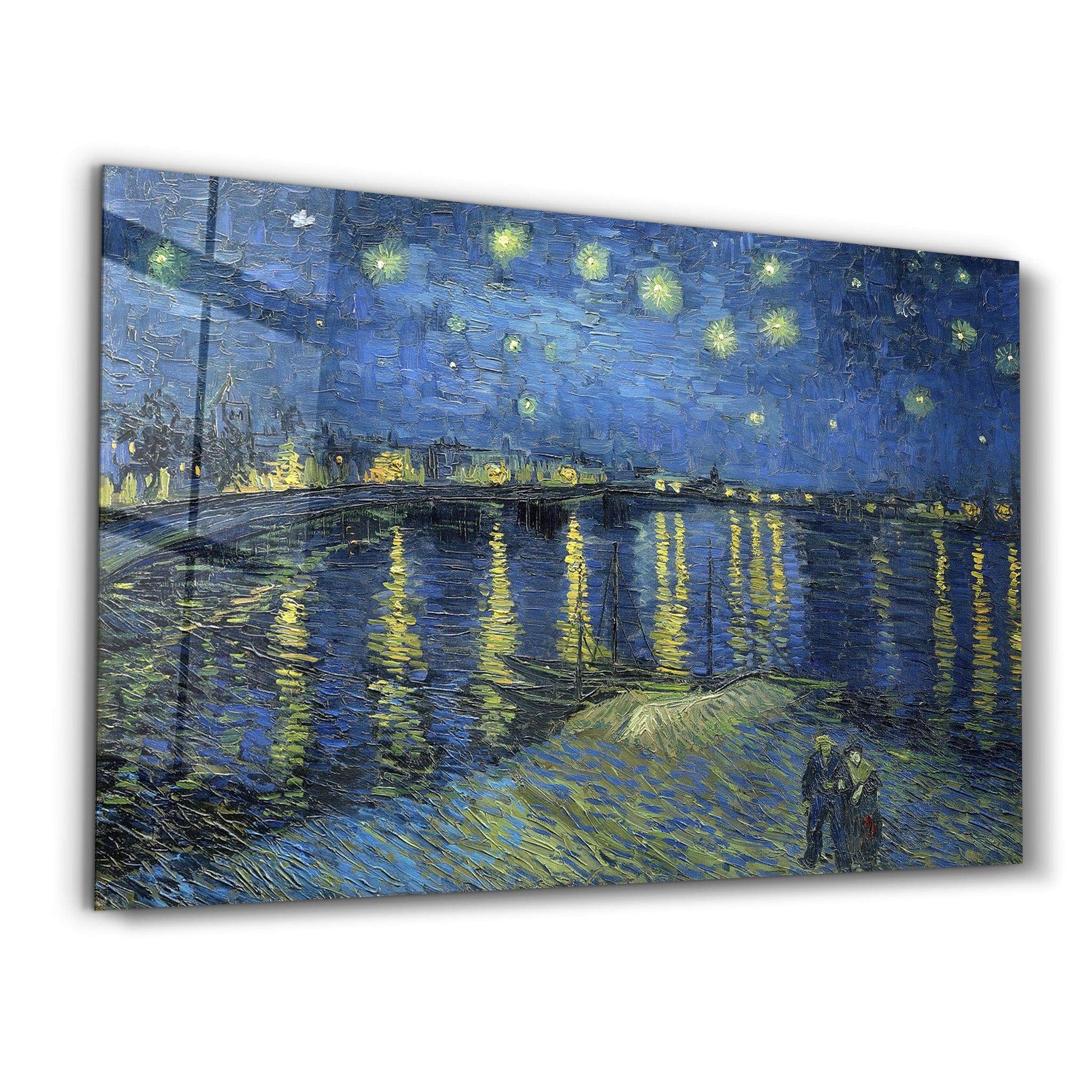 Vincent van Gogh's Starry Night Over the Rhône (1888) | Glass Wall Art - Artdesigna