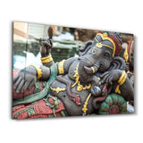 Lord Ganesha Sculpture | Glass Wall Art