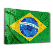 Flag Of Brazil | Glass Wall Art - Artdesigna