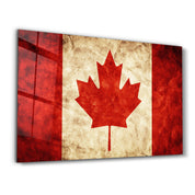 Flag Of Canada V2 | Glass Wall Art - Artdesigna