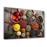 Colorful Spices | Glass Wall Art