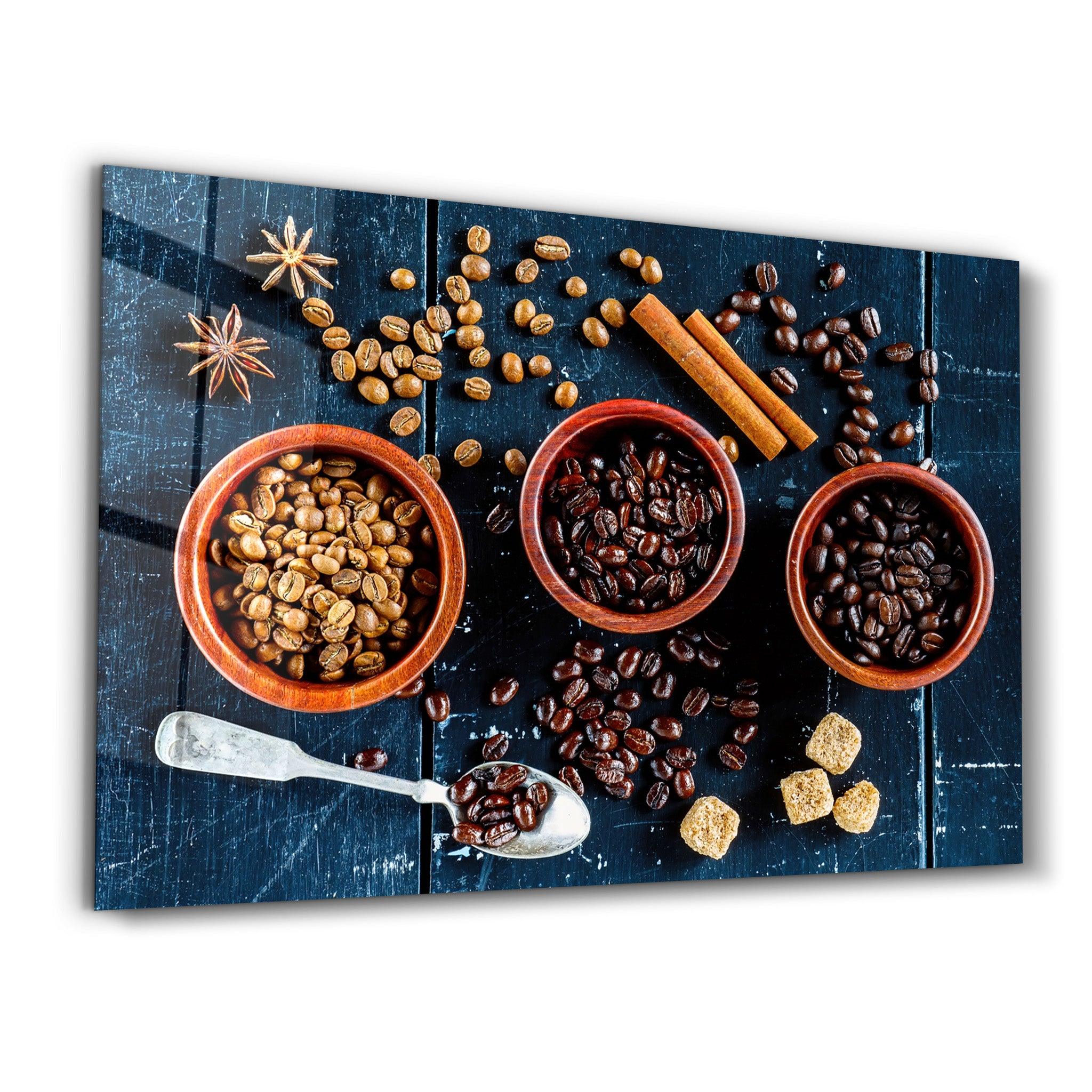 Coffee Beans V2 | Glass Wall Art - Artdesigna