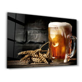 Bubbling Beer | Glass Wall Art