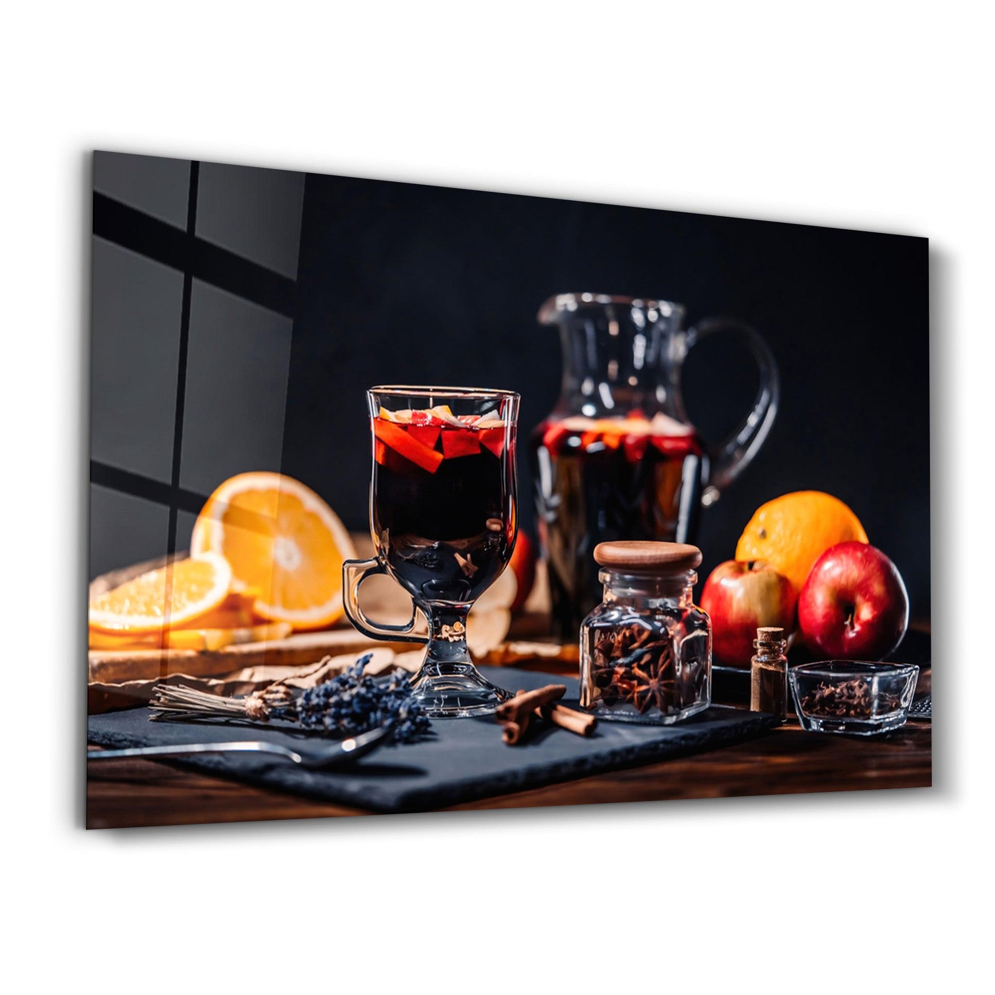 A Hot Red Wine | Glass Wall Art - Artdesigna