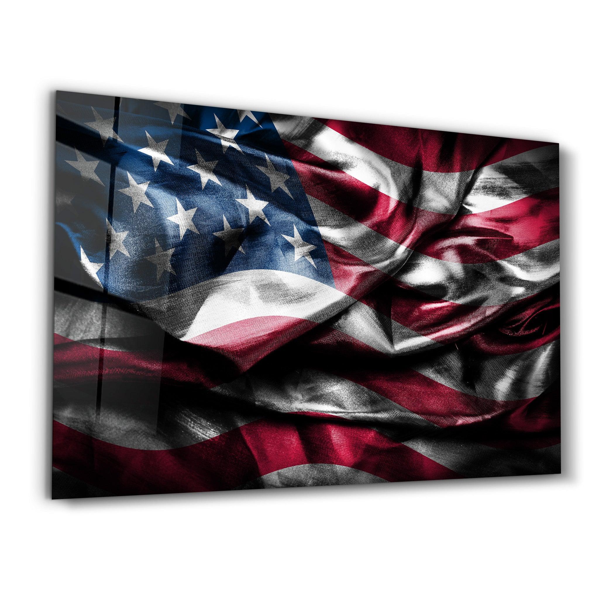 Flag of the U.S. | Glass Wall Art - Artdesigna