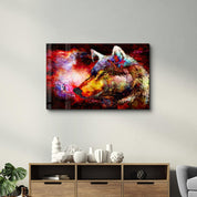 Abstract Colorful Wolf | Glass Wall Art - Artdesigna