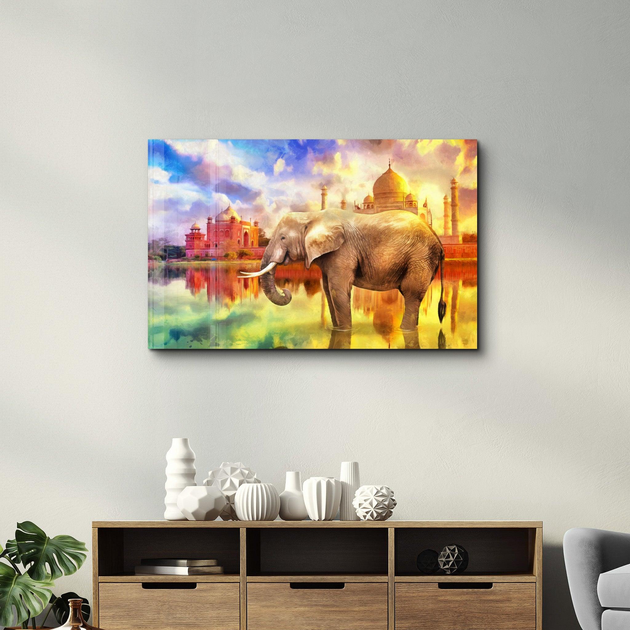 Abstract Elephant | Glass Wall Art - Artdesigna