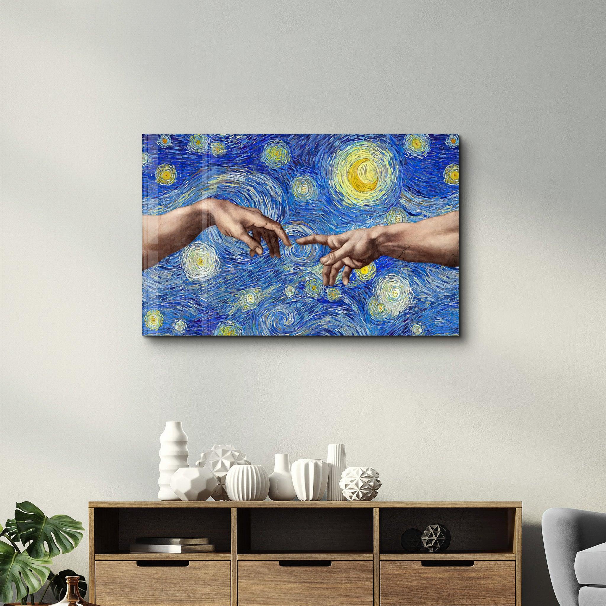 Abstract Van Gogh | Glass Wall Art - Artdesigna