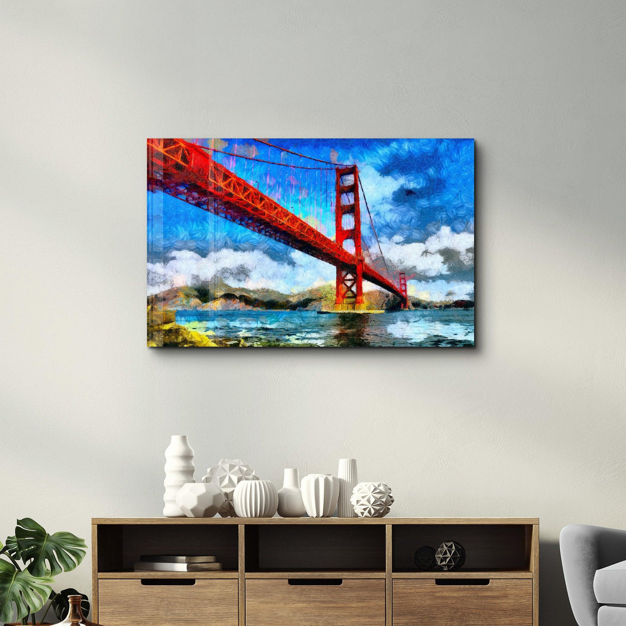 Abstract Colorful Bridge | Glass Wall Art - Artdesigna