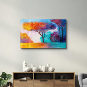 Abstract Colorful Trees | Glass Wall Art - Artdesigna