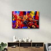 Abstract Colorful Iguana | Glass Wall Art - Artdesigna